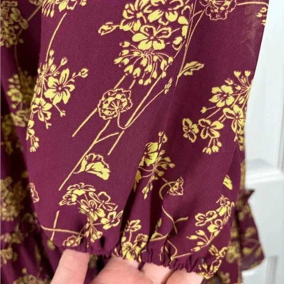 NWT Cinq a cept Zola dress maroon and starfruit sz 2 - Picture 10 of 14